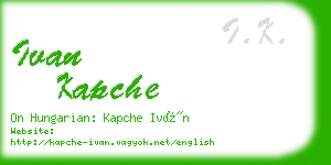 ivan kapche business card